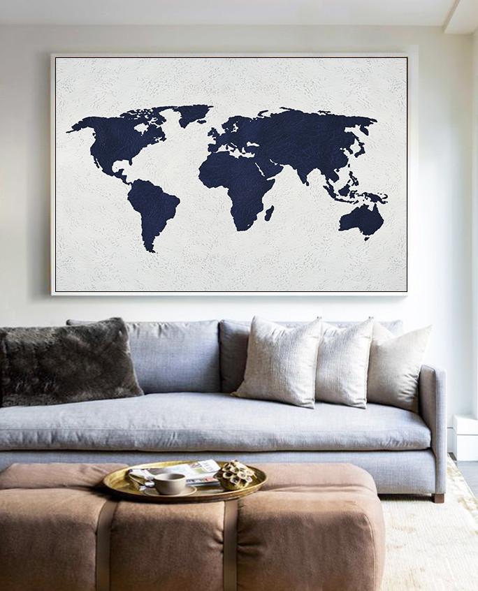 Horizontal Minimalist World Map #NV200C